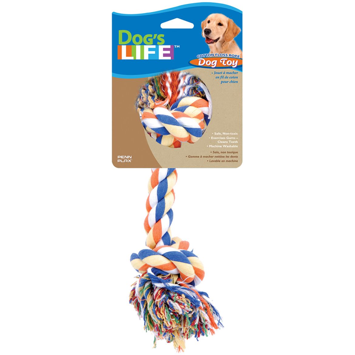 Penn-Plax eOrder | Dog's Life™ Rope Toy - 2 Knot - Multicolor - 12