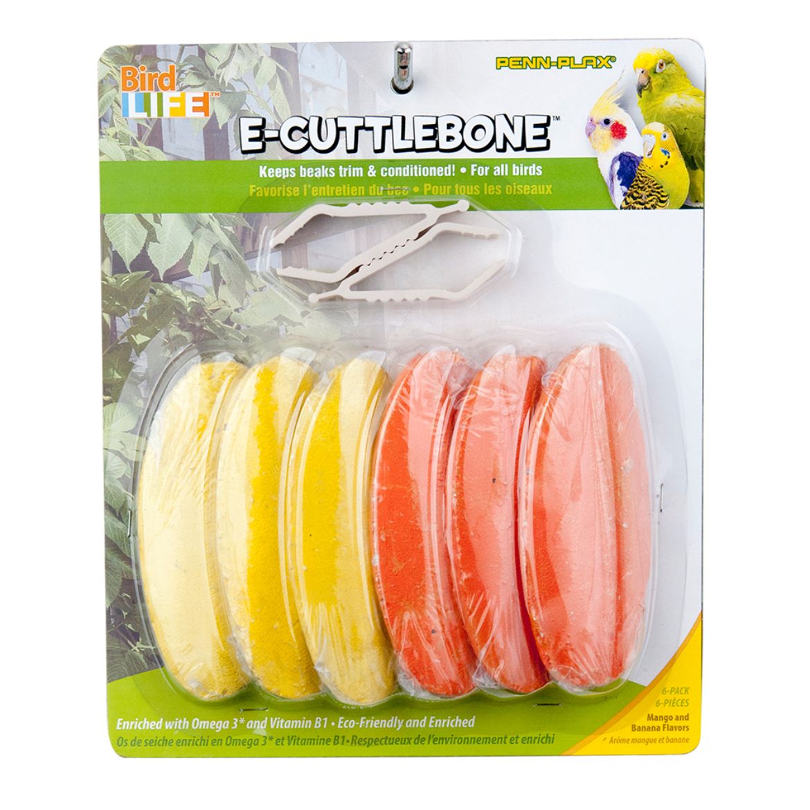 Picture of Bird Life™ e-Cuttlebone™ Mineral Block - 6-Pack - Mango and Banana Flavors