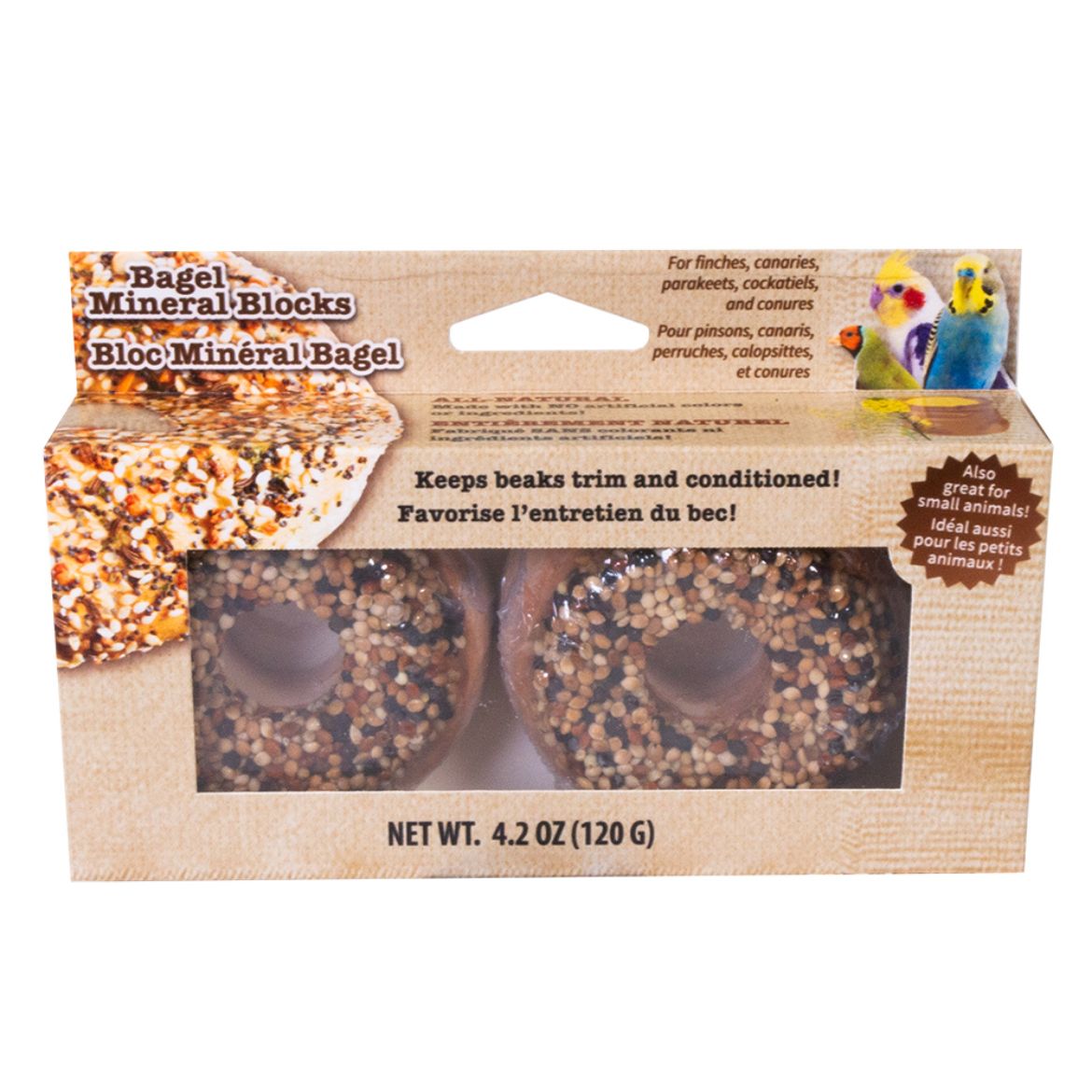 Picture of BAGEL CHEW 2PK FOR BIRDS ALL NATURAL MINERAL BLOCK